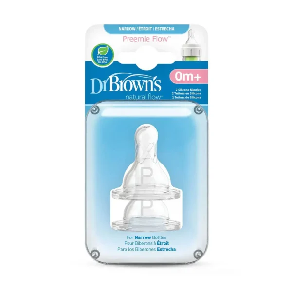 سر شیشه باریک +0 ماه نوزاد زودرس دکتر براون Dr Browns بسته 2 عددی