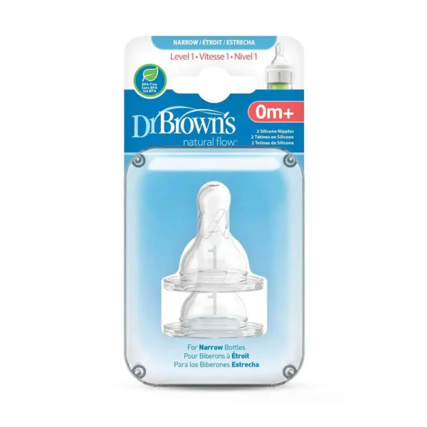 سر شیشه باریک +0 ماه دکتر براون Dr Browns بسته 2 عددی