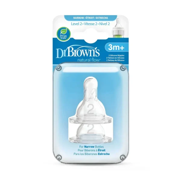 سر شیشه باریک +3 ماه دکتر براون Dr Browns بسته 2 عددی