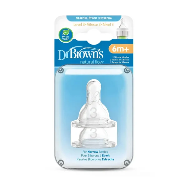 سر شیشه باریک +6 ماه دکتر براون Dr Browns بسته 2 عددی