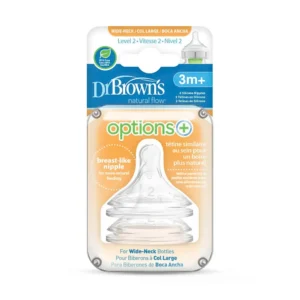 سر شیشه پهن +3 ماه دکتر براون Dr Browns بسته 2 عددی