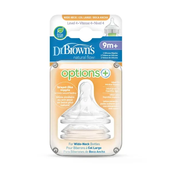 سر شیشه پهن +9 ماه دکتر براون Dr Browns بسته 2 عددی