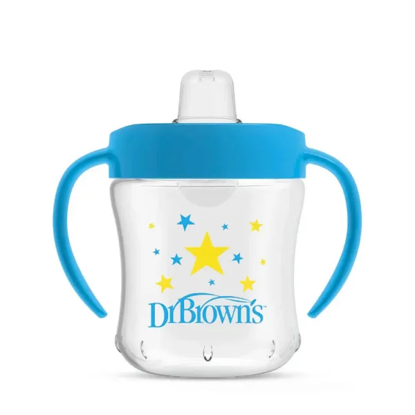 لیوان آبمیوه خوری دسته دار +6 ماه دکتر براون Dr Browns رنگ آبی