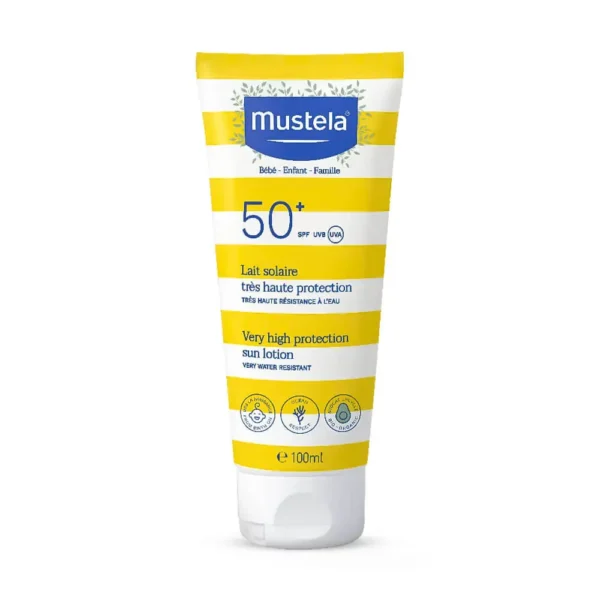 کرم ضد آفتاب کودک SPF50 موستلا Mustela حجم 100 میلی لیتر