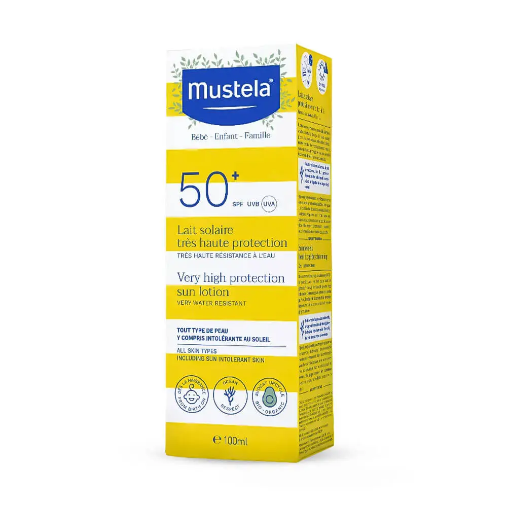 کرم ضد آفتاب کودک SPF50 موستلا Mustela حجم 100 میلی لیتر