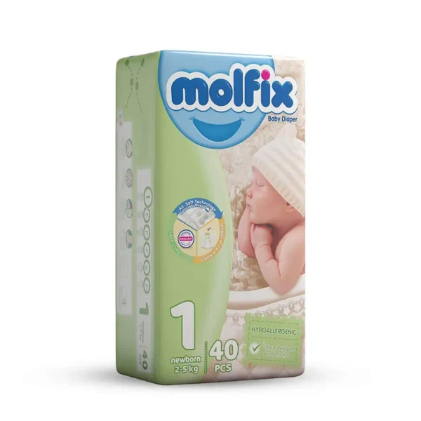 پوشک بچه سایز 1 مولفیکس Molfix بسته 40 عددی
