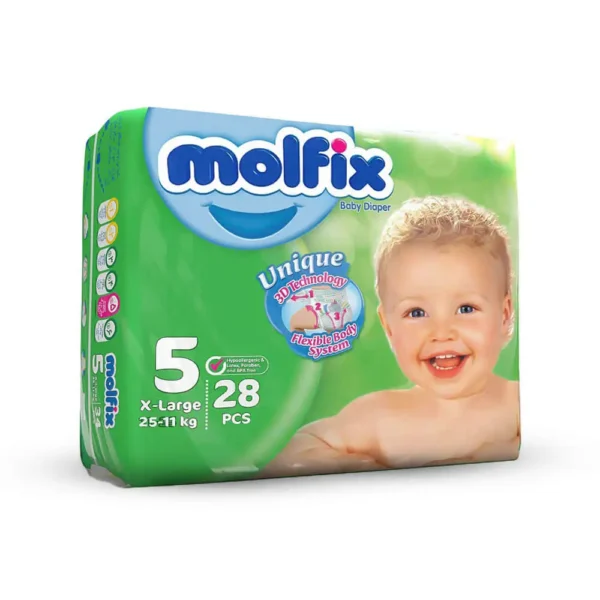 پوشک بچه سایز 5 مولفیکس Molfix بسته 28 عددی