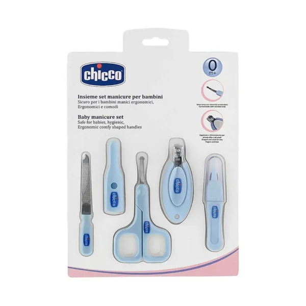 ست قیچی و ناخن گیر کودک 5 تکه چیکو Chicco رنگ آبی