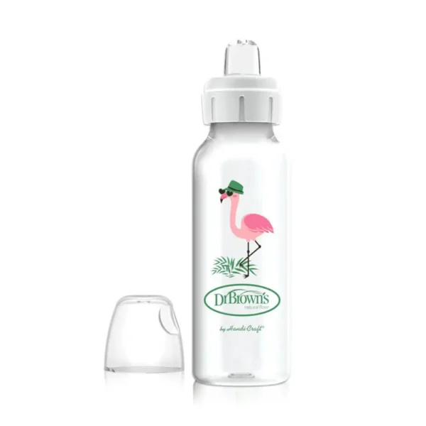 لیوان آبمیوه خوری 250 میل باریک طرح فلامینگو دکتر براون Dr Browns