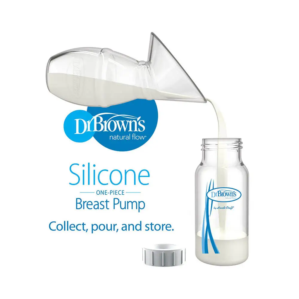 شیردوش دستی سیلیکونی با شیشه شیر دکتر براون Dr Browns