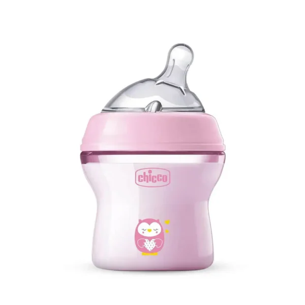 شیشه شیر نچرال فیلینگ جغد صورتی 150 میل چیکو Chicco