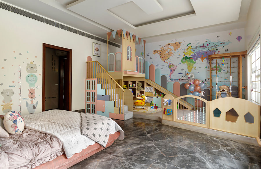 دکوراسیون اتاق کودک با تم رنگ‌های پاستلی