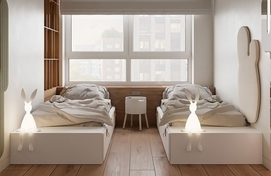 دکوراسیون اتاق خواب کودک با طرح خرگوش