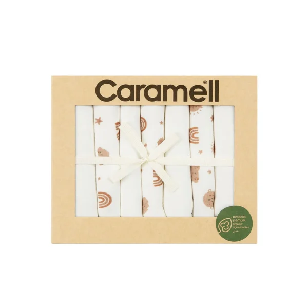 دستمال دست و صورت نوزاد کارامل Caramell بسته 7 عددی