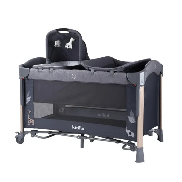 تخت و پارک نوزاد کیدیلو Kidilo مدل Ap940s رنگ طوسی