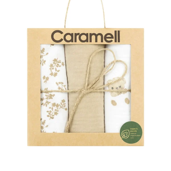 دستمال خشک کن نوزاد کارامل Caramell بسته 3 عددی