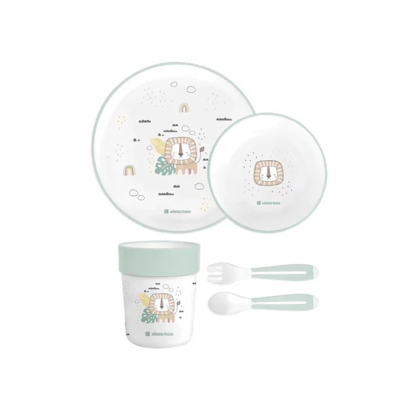 ست ظرف غذا ملامین 5 تکه کیکابو Kikkaboo طرح Savanna Green